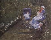 Mary Cassatt At the garden painting
